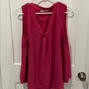 Pink sleeveless blouse